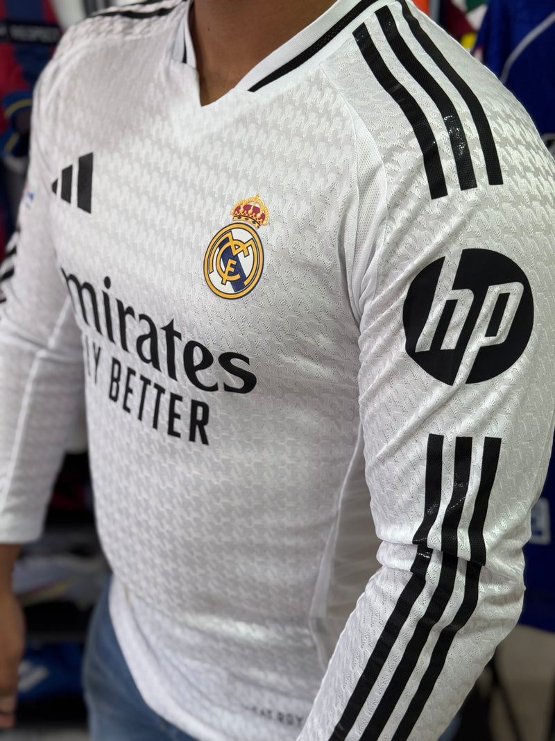 Camisa Real Madrid 2024/25 Versão Jogador - Manga Longa (+Patches)