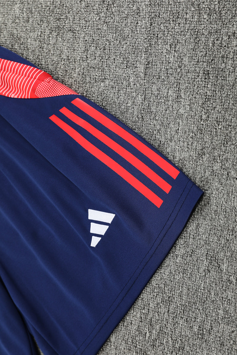 Short Treino Adidas - Azul Escuro/Vermelho