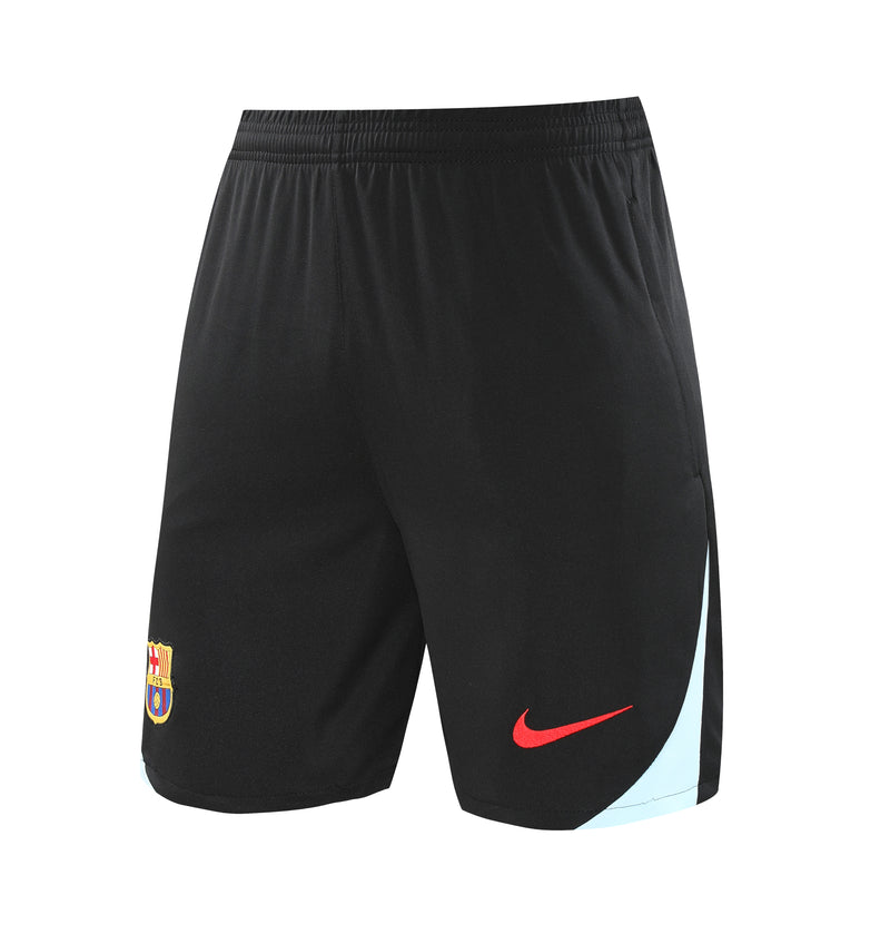 Short Barcelona Treino 24/25 - Preto/Azul Claro