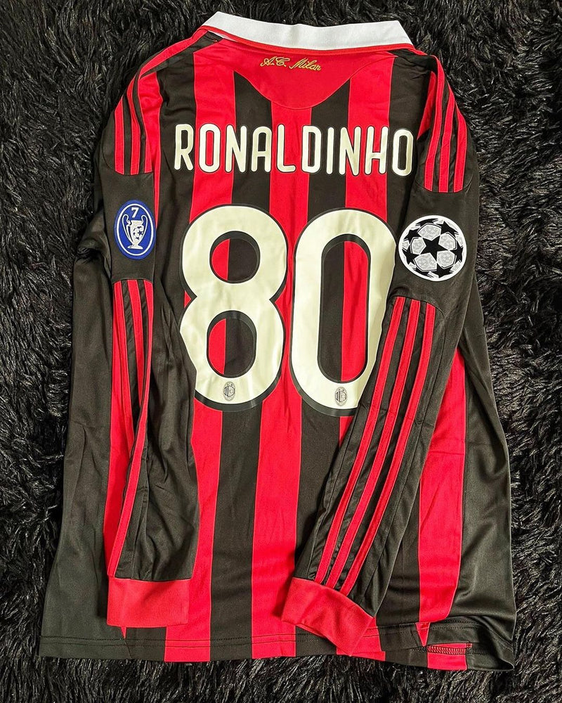 Camisa Retrô Milan 09/10 Manga Longa - Ronaldinho