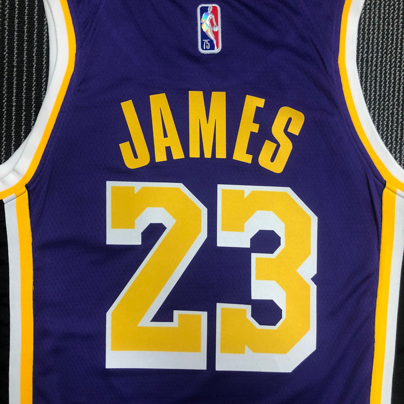 Regata NBA Los Angeles Lakers Edição Diamante 75 anos 21/22 Lebron James 23 - Roxa