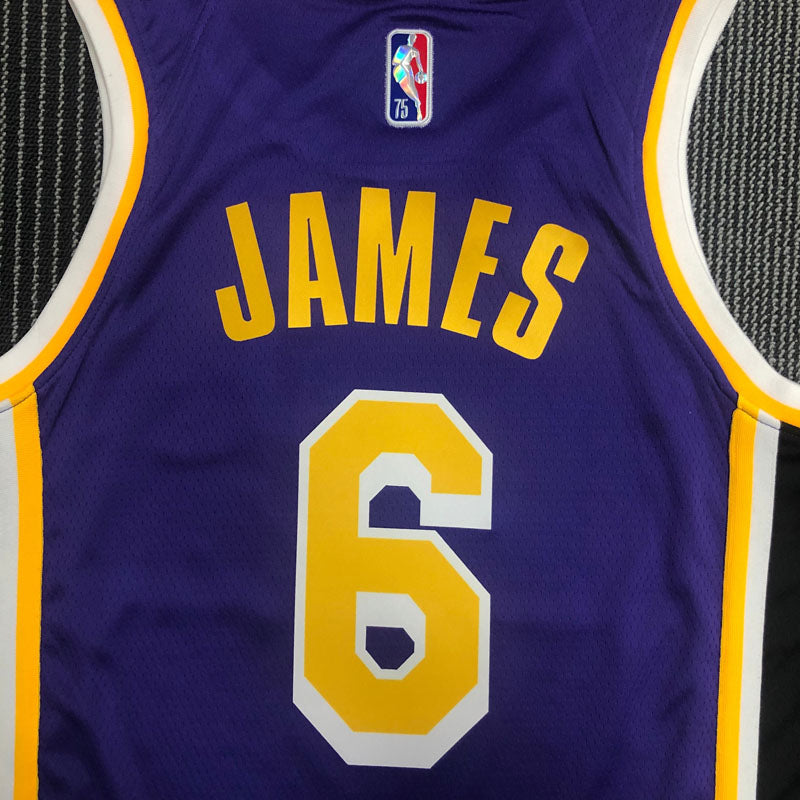 Regata NBA Los Angeles Lakers Edição Diamante 75 anos 21/22 Lebron James 6 - Roxa