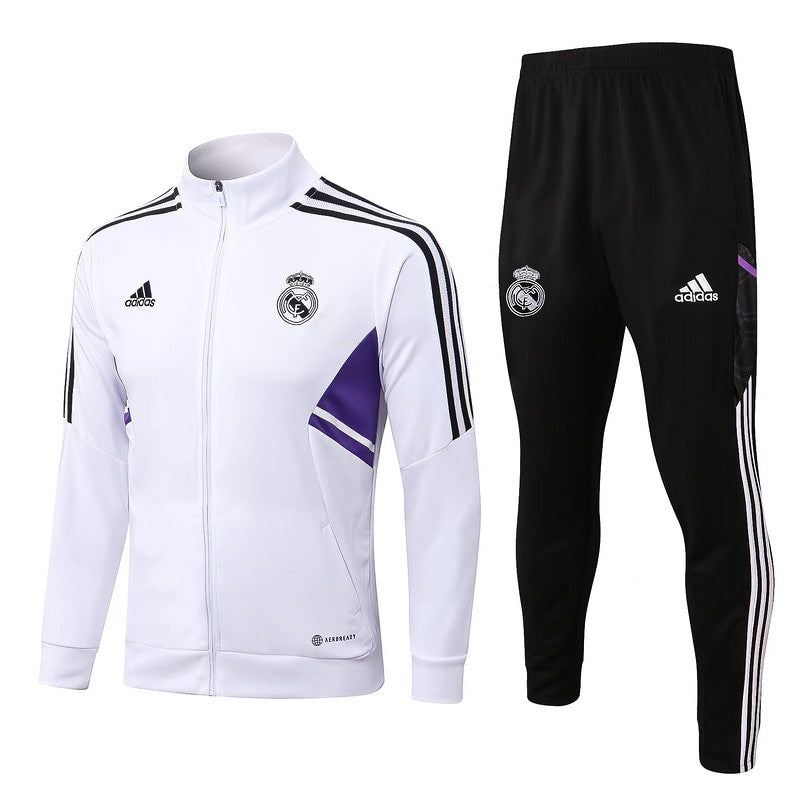 Conjunto Real Madrid 2022/23 - Branco/Roxo