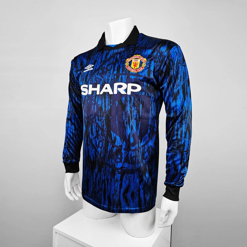 Camisa Retrô Manchester United 1992∕93 Manga longa Away