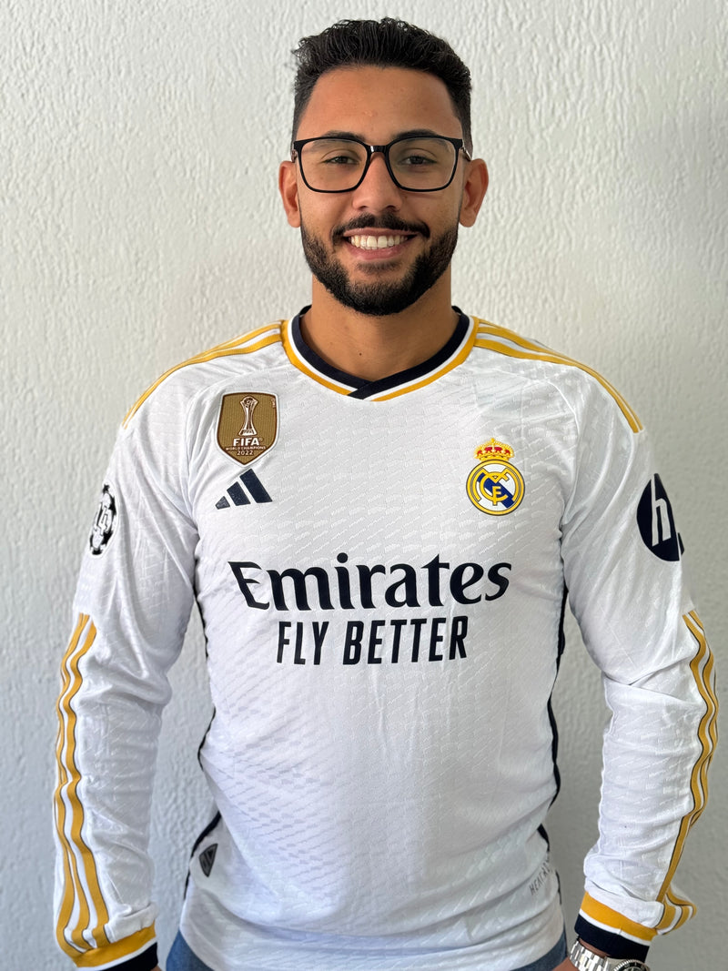 Camisa Real Madrid 2023/24 Versão Jogador - Manga Longa (+Patches)