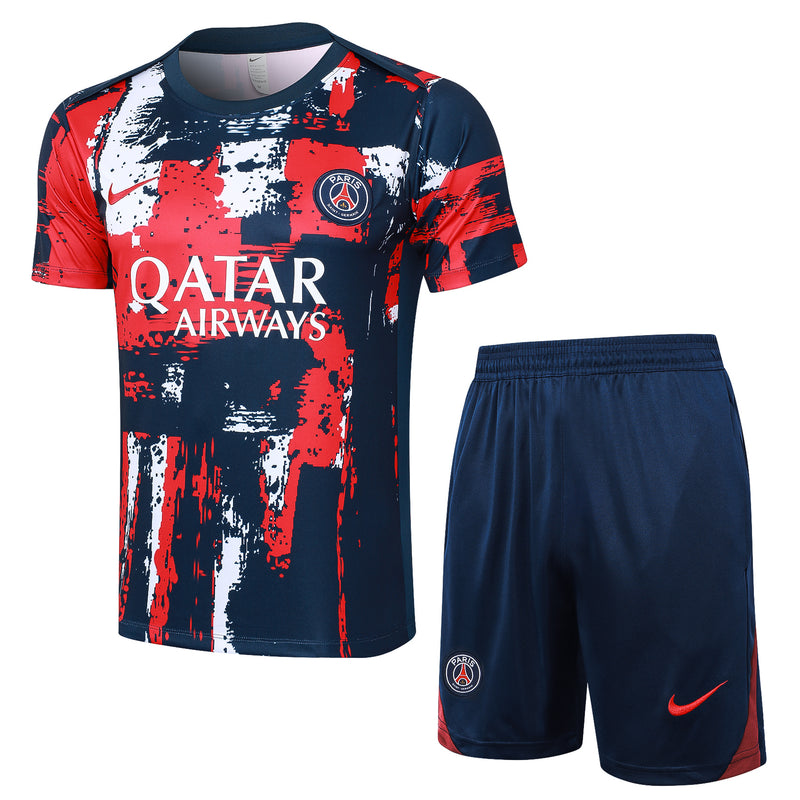 Kit Treino PSG 24/25 - Azul e Vermelho