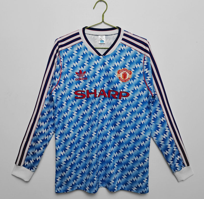 Camisa Retrô Manchester United 1990∕92 Manga longa Away