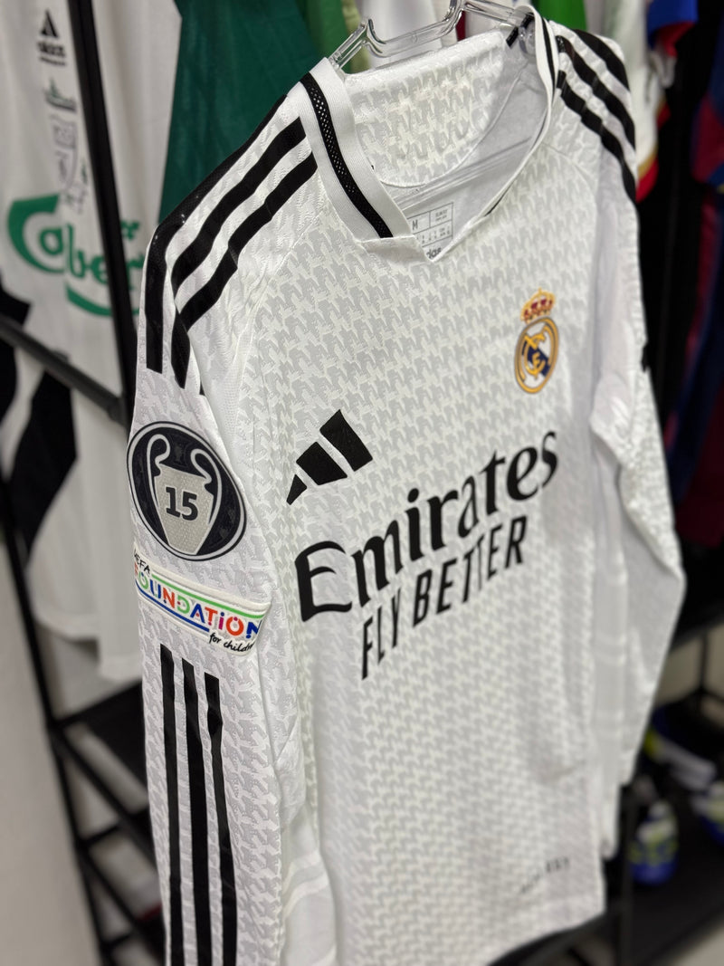 Camisa Real Madrid 2024/25 Versão Jogador - Manga Longa (+Patches)