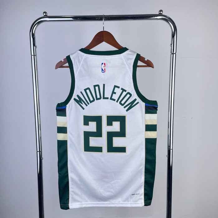 Regata NBA Milwaukee Bucks Association Edition 23/24 Khris Middleton - Branca