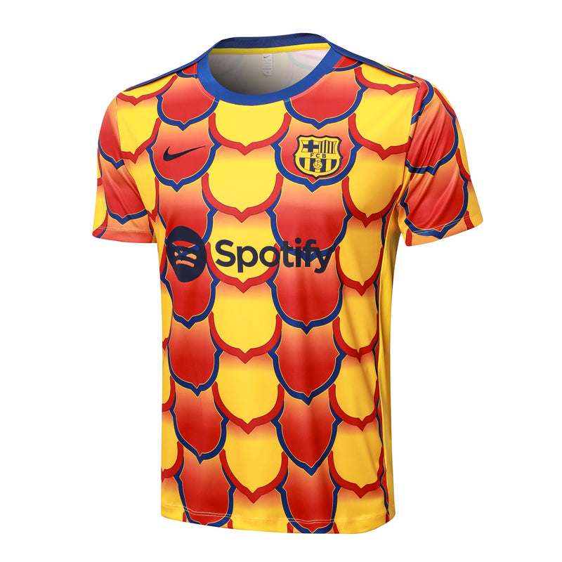 Camisa Barcelona Treino 2024/25 - Vermelho/Amarelo