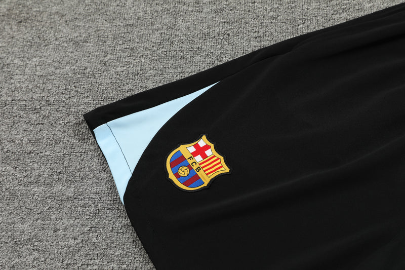 Short Barcelona Treino 24/25 - Preto/Azul Claro