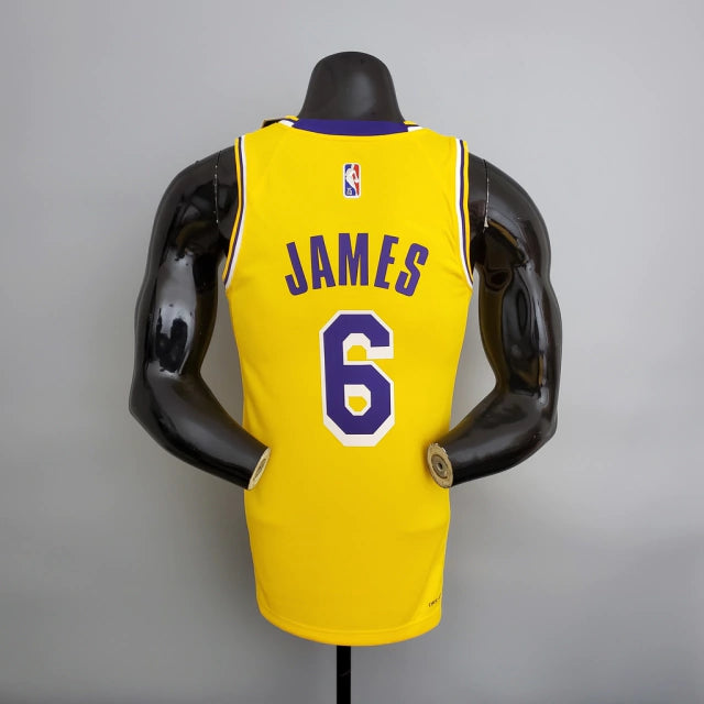 Regata NBA Los Angeles Lakers Edição Diamante 75 anos 21/22 Lebron James 6 - Amarela