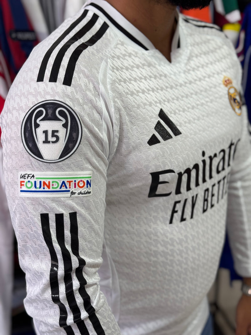 Camisa Real Madrid 2024/25 Versão Jogador - Manga Longa (+Patches)