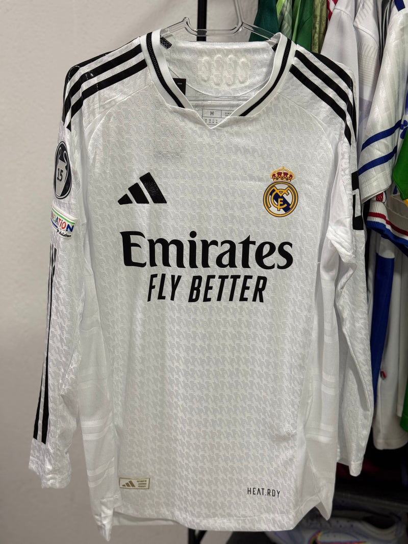 Camisa Real Madrid 2024/25 Versão Jogador - Manga Longa (+Patches)