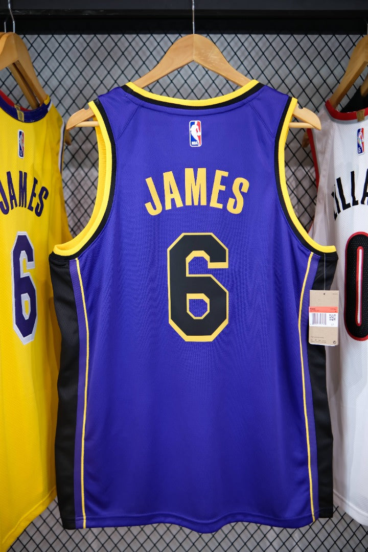 Regata NBA Los Angeles Lakers Statement 22/23 LeBron James 6 - Roxa