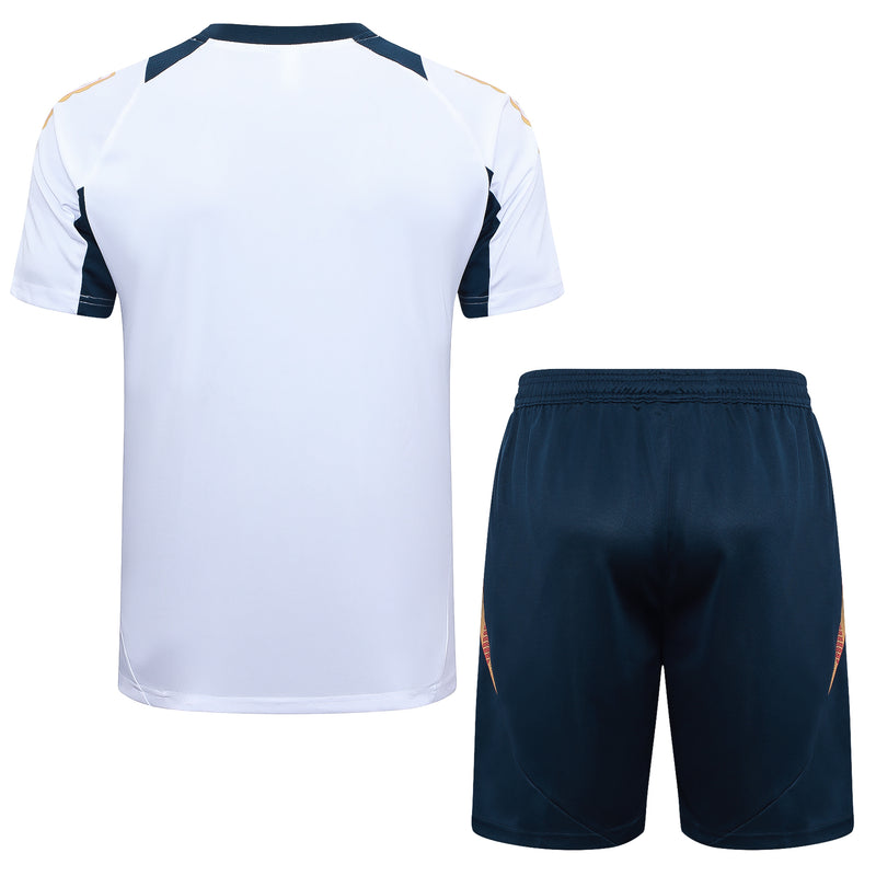 KIT TREINO REAL MADRID 2024/25 - BRANCO/AMARELO