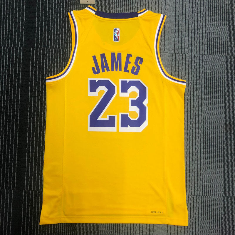 Regata NBA Los Angeles Lakers Edição Diamante 75 anos 21/22 Lebron James 23 - Amarela