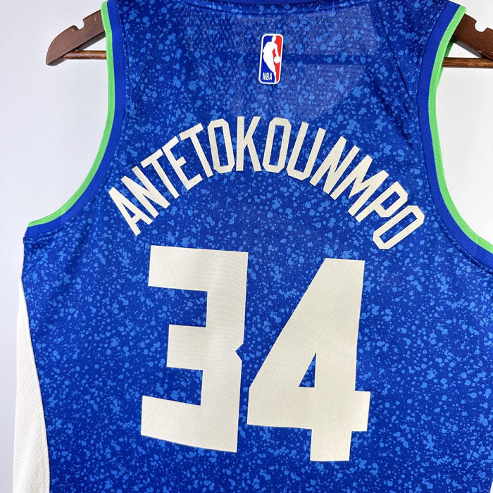 Regata NBA Milwaukee Bucks City Edition 23/24 Giannis Antetokounmpo - Azul