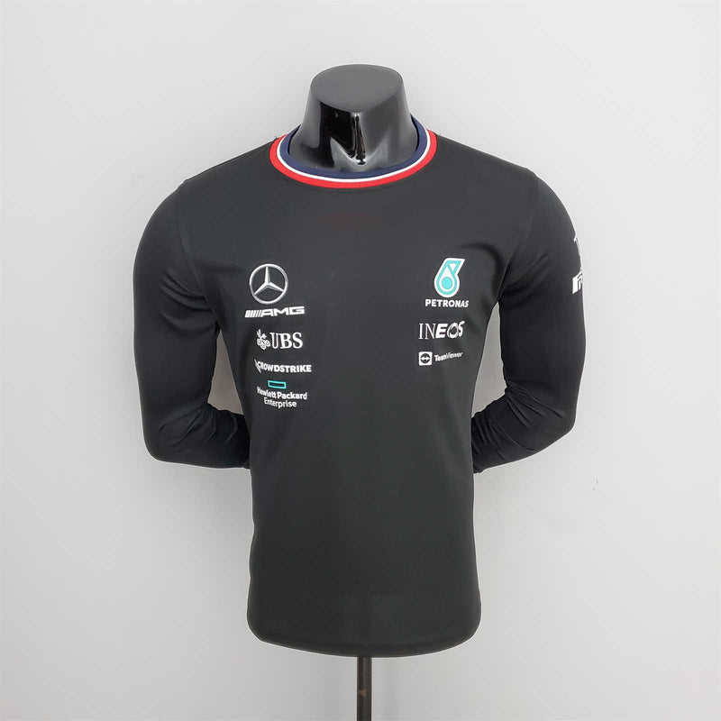 Camiseta F1 Mercedes AMG Preta - Manga Longa