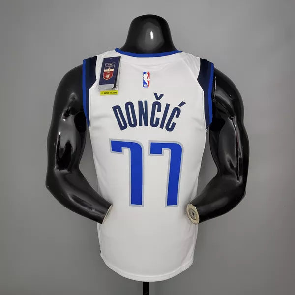 Regata NBA Dallas Mavericks Association Edição 75 anos Luka Doncic - Branca