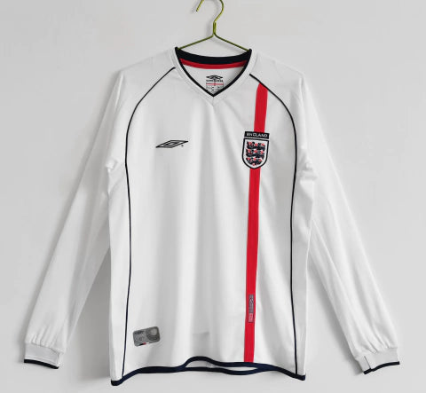 Camisa Retrô Inglaterra 2002 Home - Manga longa