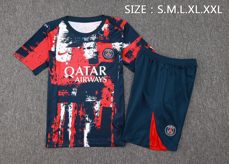 Kit Treino PSG 24/25 - Azul e Vermelho