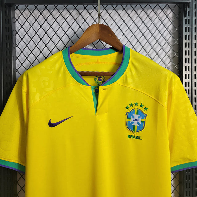 Camisa Nike Brasil I 2023/24 Torcedor Pro Masculina - Amarela
